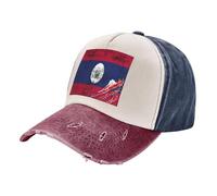 Casquette de Baseball en Denim Toutes Saisons, Chapeau de Papa en Coton Délavé Vintage pour Une Utilisation Toute L'Année, Imprimé Drapeau National Tibetan Red One Size