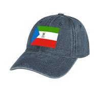 Casquette de Baseball en Jean Bleu, Coton Anti-Soleil Baseball Cap, Homme Femme été Unisexe Réglable Casquettes Drapeau de la Guinée équatoriale Sport Extérieur Sunhat Chapeau