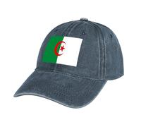 Casquette de Baseball en Jean Bleu, Coton Anti-Soleil Baseball Cap, Homme Femme été Unisexe Réglable Casquettes Drapeau de l'Algérie Sport Extérieur Sunhat Chapeau