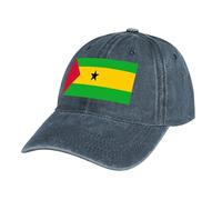 Casquette de Baseball en Jean Bleu Femme Homme Casquettes Drapeau de Sao Tomé-et-Principe été Casquette de Sport Anti UV Casquettes pour Golf Running Cyclisme Randonnée