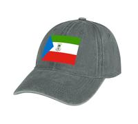 Casquette de Baseball en Jean Gris, Coton Anti-Soleil Baseball Cap, Homme Femme été Unisexe Réglable Casquettes Drapeau de la Guinée équatoriale Sport Extérieur Sunhat Chapeau