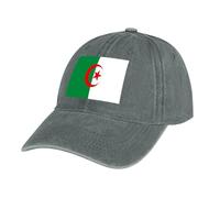 Casquette de Baseball en Jean Gris, Coton Anti-Soleil Baseball Cap, Homme Femme été Unisexe Réglable Casquettes Drapeau de l'Algérie Sport Extérieur Sunhat Chapeau