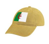 Casquette de Baseball en Jean Jaune, Coton Anti-Soleil Baseball Cap, Homme Femme été Unisexe Réglable Casquettes Drapeau de l'Algérie Sport Extérieur Sunhat Chapeau
