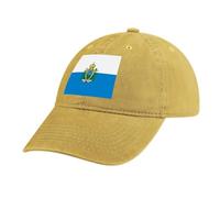 Casquette de Baseball en Jean Jaune, Coton Anti-Soleil Baseball Cap, Homme Femme été Unisexe Réglable Casquettes Drapeau de Saint-Marin Sport Extérieur Sunhat Chapeau