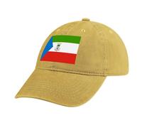 Casquette de Baseball en Jean Jaune, Coton Anti-Soleil Baseball Cap, Homme Femme été Unisexe Réglable Casquettes Drapeau de la Guinée équatoriale Sport Extérieur Sunhat Chapeau