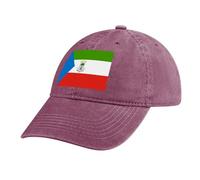 Casquette de Baseball en Jean Rouge, Coton Anti-Soleil Baseball Cap, Homme Femme été Unisexe Réglable Casquettes Drapeau de la Guinée équatoriale Sport Extérieur Sunhat Chapeau