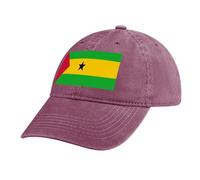 Casquette de Baseball en Jean Rouge Femme Homme Casquettes Drapeau de Sao Tomé-et-Principe été Casquette de Sport Anti UV Casquettes pour Golf Running Cyclisme Randonnée
