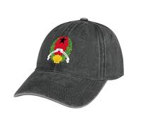 Casquette de Baseball en Jean Unisexe Ajustable Boucle Casquettes Drapeau de la Guinée-Bissau Classique Trucker Cap Hat for Sport Hip Golf Voyages - Noir Casquette Homme Femme