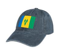 Casquette de Baseball en Jean Unisexe Ajustable Boucle Casquettes Drapeau de Saint-Vincent-et-Les Grenadines Classique Trucker Cap Hat for Sport Hip Golf Voyages - Bleu Casquette Homme et Femme