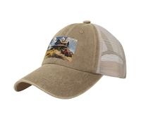 Casquette de baseball en maille de cowboy noire pour homme et femme - Chapeau de camionneur imprimé tracteur agricole Texas / Chapeau de soleil d'été / Casquettes de papa respirantes, Naturel, taille
