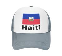 Casquette De Baseball en Maille Haïti Drapeau National Casquette De Baseball Unisexe Réglable Casquette De Vélo pour Hommes Casquettes Bleues Coupe du Monde