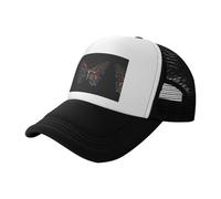 Casquette de baseball en maille pour adulte Motif papillon mystère 100 % polyester Convient pour le quotidien, les voyages, le sport et d'autres occasions Noir Taille unique