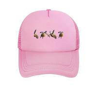 Casquette de baseball en maille réglable Motif tortue tropicale Noir, Rose, taille unique