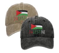 Casquette de Baseball en Palestine, Chapeau de Baseball réglable avec Drapeau de la Palestine Broidered et Respirant Cotton Palestinien pour Hommes Femmes (Kaki)