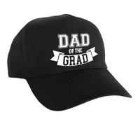 Casquette de baseball en tissu Dad of the Grad - 12,7 x 25,4 cm | Noir | 1 pièce.