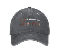 Casquette de baseball « Everyone is Welcome Here Idaho Teacher » rétro en denim vieilli Main snapback unisexe pour entraînement en plein air Cadeau doux