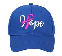 Casquette de Baseball Femme Cancer du Sein Octobre Ruban Rose Cadeau de Survivante Casquette de Sensibilisation Cancer du Sein Casquettes De Baseball Imprimé Vintage pour Femmes (Blue, One Size)