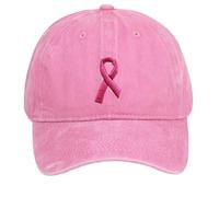Casquette de Baseball Femme Homme Cancer du Sein Octobre Ruban Rose Cadeau de Survivante Casquette de Sensibilisation Cancer du Sein Casquettes en Serre Lavées Réglables (Pink, One Size)