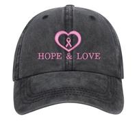 Casquette de Baseball Femme Octobre Ruban Rose Cancer du Sein Cadeau de Survivante Casquette de Sensibilisation Cancer du Sein Casquettes De Baseball Imprimé Vintage pour Femmes (Black, One Size)