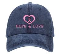Casquette de Baseball Femme Octobre Ruban Rose Cancer du Sein Cadeau de Survivante Casquette de Sensibilisation Cancer du Sein Casquettes De Baseball Imprimé Vintage pour Femmes (Navy, One Size)