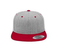 Flexfit Casquette Classic Snapback bicolore, visière plate, taille unique unisexe, heather/red