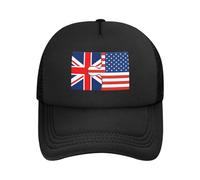 Casquette De Baseball Grande-Bretagne Drapeau Britannique Et Américain Amitié des États-Unis Trucker Caps Réglable Casquettes De Golf Anti UV Baseball Cap pour Randonnée Outdoo Cyclisme