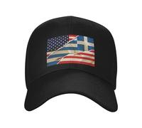 Casquette De Baseball Grèce Grec Hellène Achéen Argien Drapeau Américain États-Unis Amitié Trucker Caps Unisexe Baseball Cap Respirante Bord Plat Casquettes pour Outdoo Randonnée Cyclisme