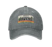 Casquette de Baseball Hawkins Indiana, Plaque d'immatriculation, Mode, Denim délavé, réglable, Sport, Cowboy