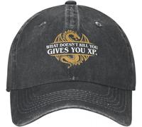 Casquette de Baseball Hip hop Chapeau Soleil Chapeaux Chauds et élégants DND ce Qui ne Vous Tue Pas Donne XP Style Unisexe Casquette RPG Gamers Denim Vieilli Casquettes délavées activités Couvre Chef
