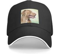 Casquette de Baseball Hip hop Chapeau Soleil Chaud Hiver Peinture à l'huile d'un Beau Pitbull au Nez Rouge Souriant sur Un Fond Vert Casquette d'été drôle Dames Hommes Cadeau d'anniversaire Femmes