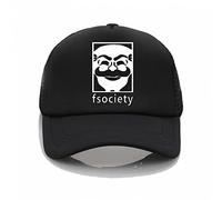 Casquette de Baseball Hiphop Sun Hat Mr Robot Impression Net Cap Casquette de Baseball Hommes Femmes Summer Trend Cap Jeune Chapeau de Soleil Beach Visor Snapback Cadeaux d'anniversaire réglables