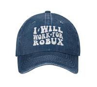 Casquette De Baseball I Will Work for Robux Baseball Cap Classic Casquettes De Golf Adjustable Bord Plat Casquettes pour Running Cyclisme Camping