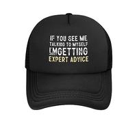 Casquette De Baseball If You See Me Talking to Myself,I'm Just Getting Expert Advice Casquettes De Golf Adjustable Trucker Caps Classic Baseball Cap pour Randonnée Cyclisme Running