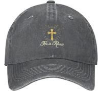 Casquette De Baseball Il Est Ressuscité Jésus-Christ Christianisme Pâques Chapeau De Golf Décontractée Réglable Casquette Visière, pour Randonnée, La Course, Camping, 55-59cm