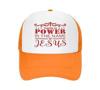 Casquette De Baseball Il Y A du Pouvoir dans Le Nom De Jésus-Christ Chrétien Bord Plat Casquettes Vintage Baseball Cap Anti UV Casquettes De Golf pour Running Camping Cyclisme