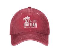 Casquette De Baseball I'm Not Haitian But I'll Eat Your Kitty Baseball Cap Adjustable Bord Plat Casquettes Classic Casquettes De Golf pour Camping Cyclisme Randonnée