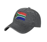 Casquette de baseball imprimée drapeau de l'Afrique du Sud, casquette de sport respirante et confortable, chapeau de soleil de golf en plein air chiné foncé
