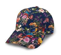 Casquette de baseball imprimée pour papa, tendance, réglable, sport pour femme, Fleurs et oiseaux, taille unique
