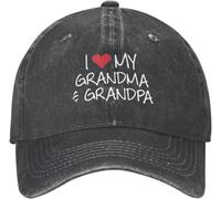 Casquette De Baseball J'aime Mon Grand-Père Et Ma Grand-Mère Chapeau De Baseball Légère Classique Casquette Unisexe, pour Hommes, Garçon, Camping, 55-59cm