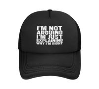 Casquette De Baseball Je Ne Discute Pas, J'Explique Simplement Pourquoi J'Ai Raison. Baseball Cap Vintage Casquettes De Golf Respirante Trucker Caps pour Randonnée Outdoo Running