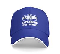 Casquette De Baseball Je Ne Discute Pas, J'Explique Simplement Pourquoi J'Ai Raison. Confortable Chapeau pour Hommes Sunhat pour Tennis Cyclisme Golf