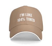 Casquette De Baseball Je suis Fatigué À 104% Chapeau Sandwich Décontractée Respirante Casquette D'Été, pour Hommes, Randonnée, Camping, 55-59cm