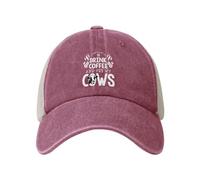 Casquette De Baseball Je Veux Juste Boire, Caresser Mes Vaches Baseball Cap Respirante Trucker Caps Réglable Bord Plat Casquettes pour Randonnée Running Outdoo