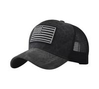Casquette de baseball Jour de l'indépendance, casquette de personnalité pour hommes et femmes, impression en plein air, maille respirante, casquette américaine casquette avec pompon, Noir , taille