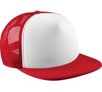 Beechfield - Casquette camionneur vintage - Enfant unisexe (Taille unique) (Rouge/Blanc)
