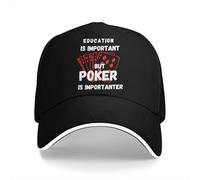 Casquette de Baseball lavée pour Hommes L’éducation est Importante, mais Le Poker est Plus Important Trucker Snapback Caps Papa Chapeau Poker Chapeaux de Golf Coton imprimé à la Mode
