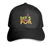 Casquette De Baseball Let's Have an Adventure Enjoy to The Beach Black Baseball Cap Classic Casquettes De Golf Adjustable Bord Plat Casquettes pour Camping Randonnée Running