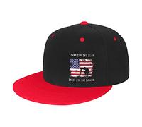 Casquette De Baseball Levez-Vous pour Le Drapeau, Agenouillez-Vous pour Ceux Qui sont Tombés Baseball Cap Classic Casquettes De Golf Adjustable Bord Plat Casquettes pour Cyclisme Outdoo Camping