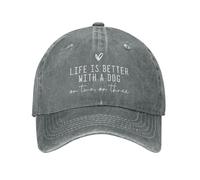 Casquette De Baseball Life is Better with A Dog Or Two Or Three Bord Plat Casquettes Adjustable Baseball Cap Vintage Casquettes De Golf pour Randonnée Camping Cyclisme