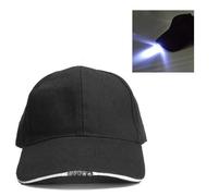 Casquette de baseball, mains libres LED, casquette de baseball à lumière LED réglable, alimentée par piles avec 5 lumières LED pour homme/femme, Noir , Taille unique